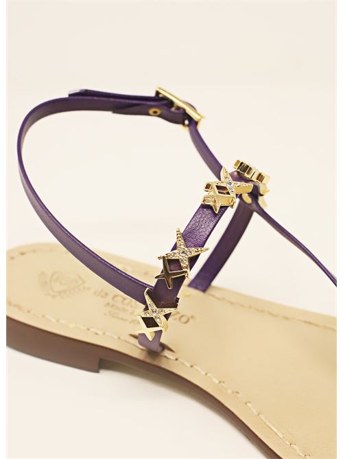 sandali capresi viola in pelle Da Costanzo | SANDALIINFRADITOSTELLEVIOLA